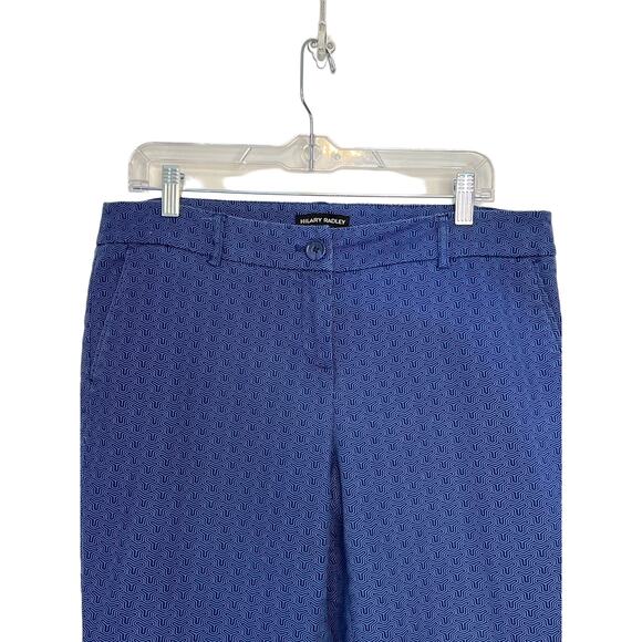 Hilary Radley Blue Abstract Design Cropped Low Rise Pants Size 10 - Picture 2 of 6